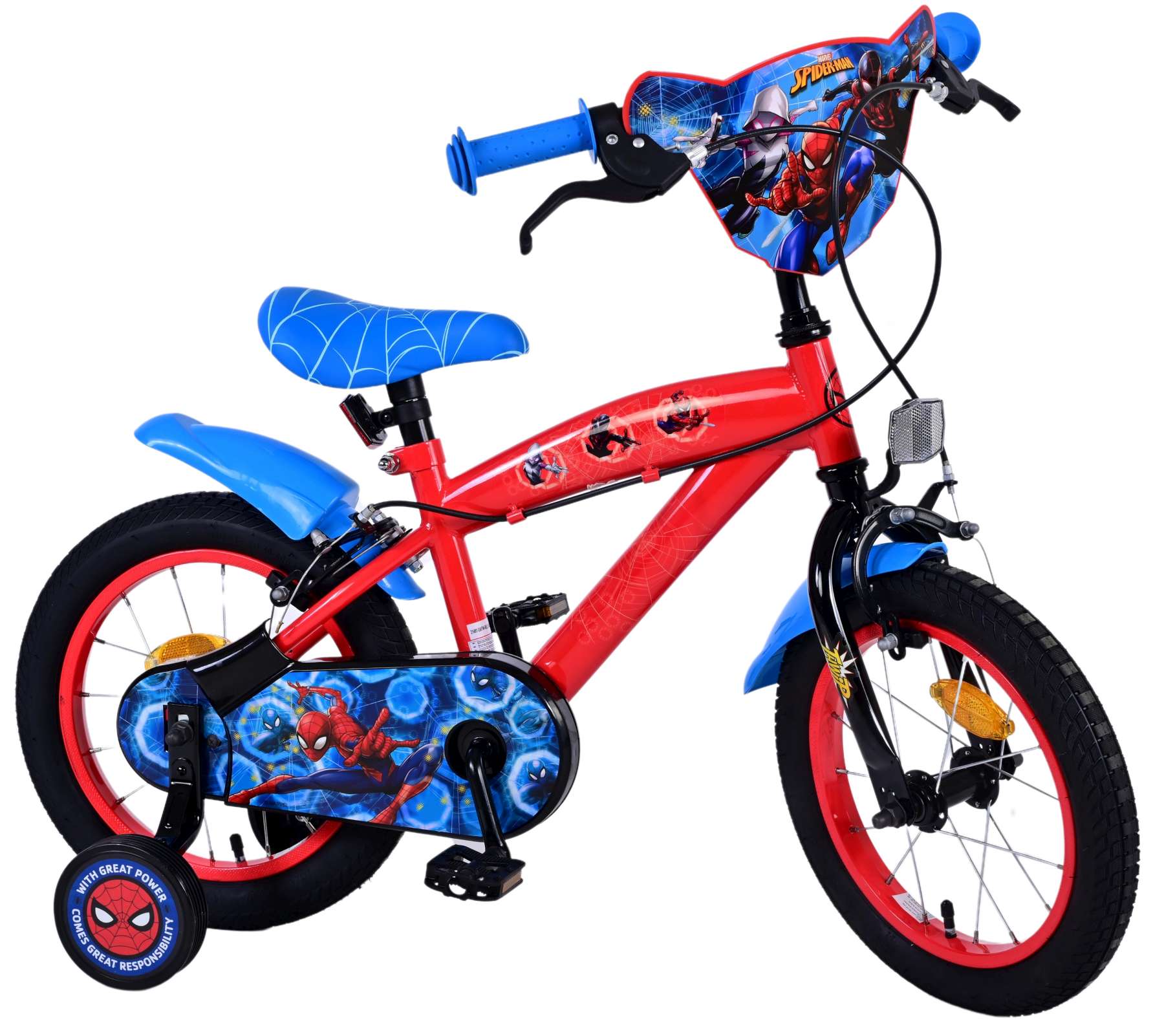 Kinderfahrrad Ultimate Spider-Man Jungen 14 Zoll Kinderrad Blau/Rot