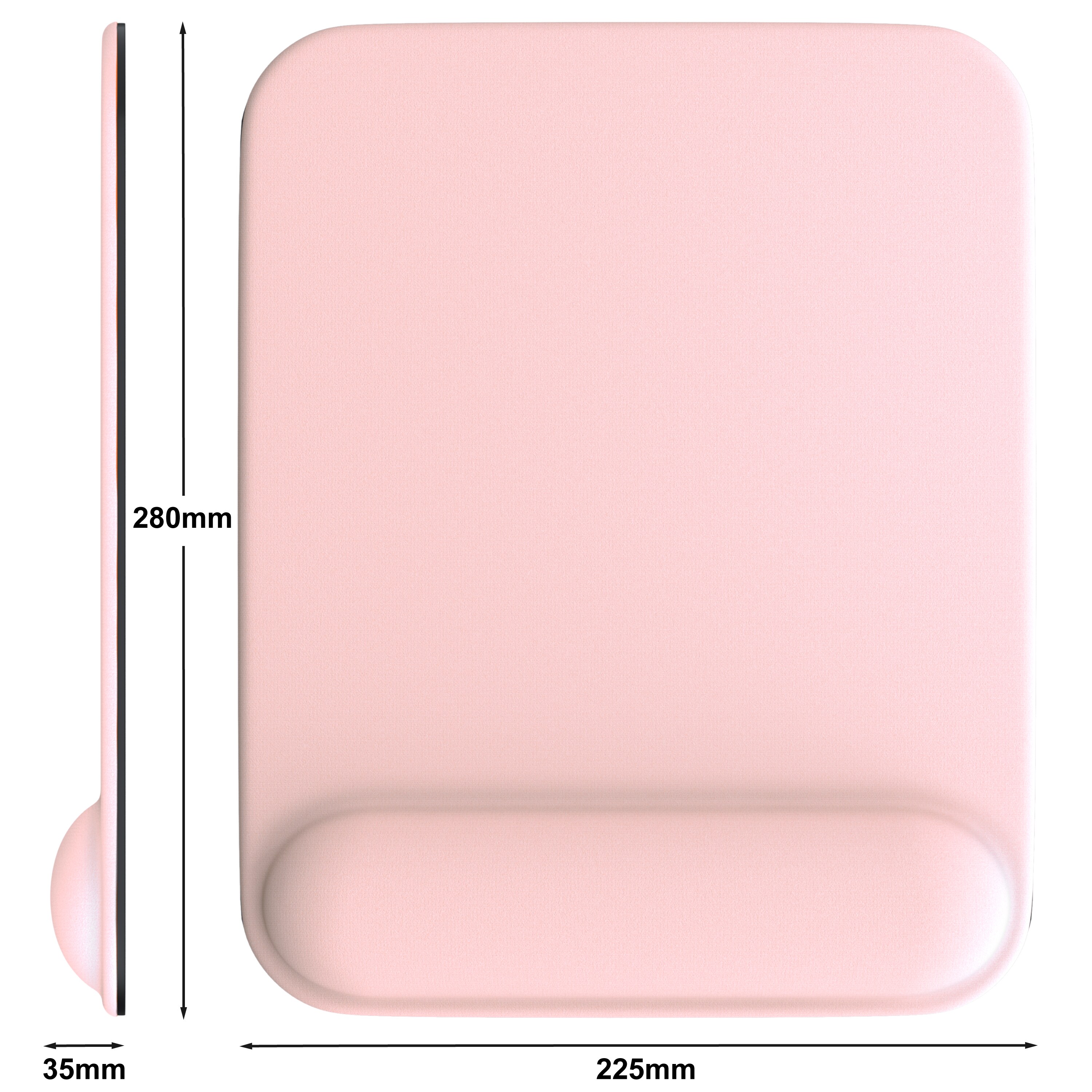 CSL Gaming Mauspad, Office Mousepad mit Gelkissen mit & Handgelenkauflage, 22,5 x 28 cm, rosa