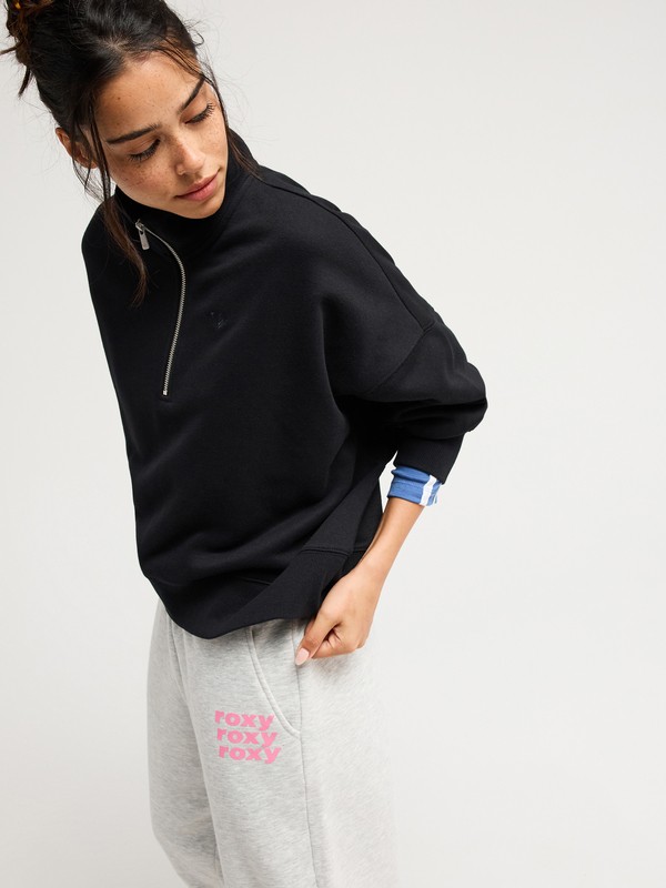 Everfree Sweat col montant Noir Femme