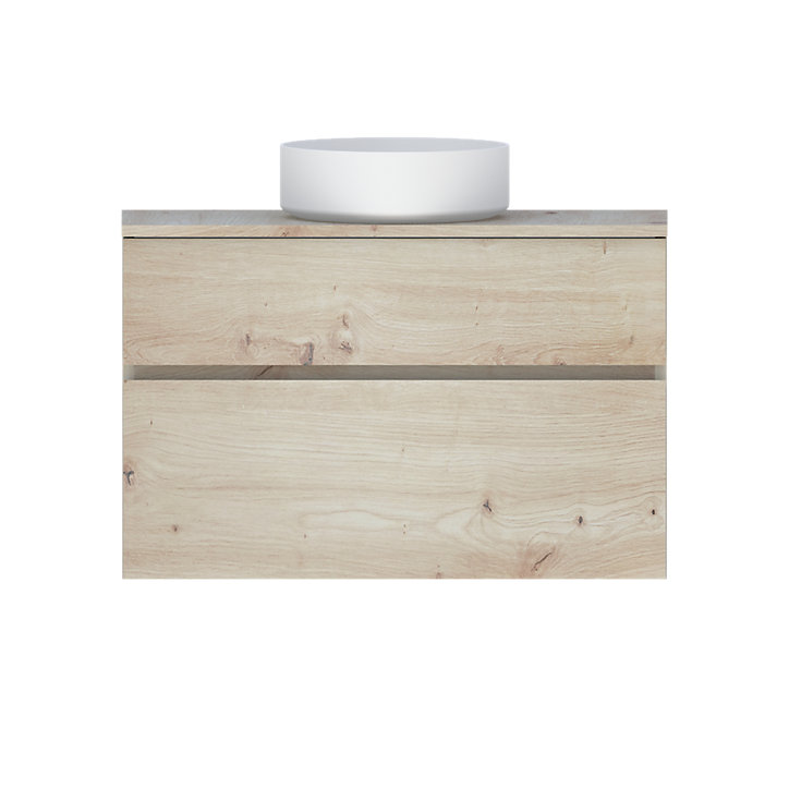 Plan de toilette faible profondeur Calao chêne artisan 90 cm