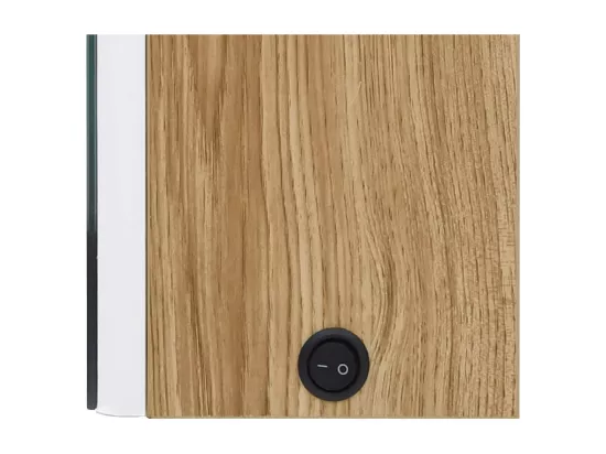 Armoire de salle de bain à miroir LED blanc et chêne 50x13x70cm