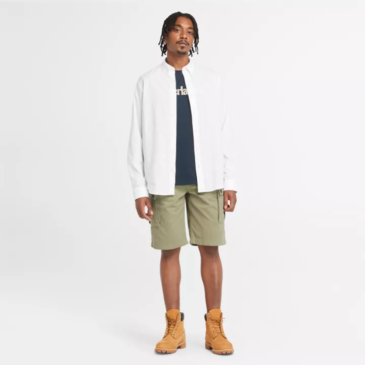 Chemise en popeline pour homme en blanc