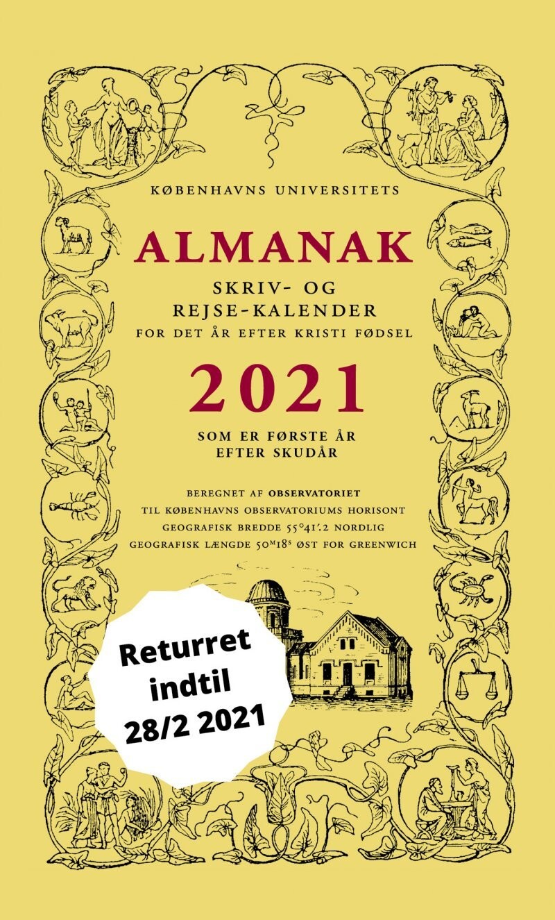 Universitetets Almanak Skriv- Og Rejsekalender 2021 - Københavns Universitet - Bog