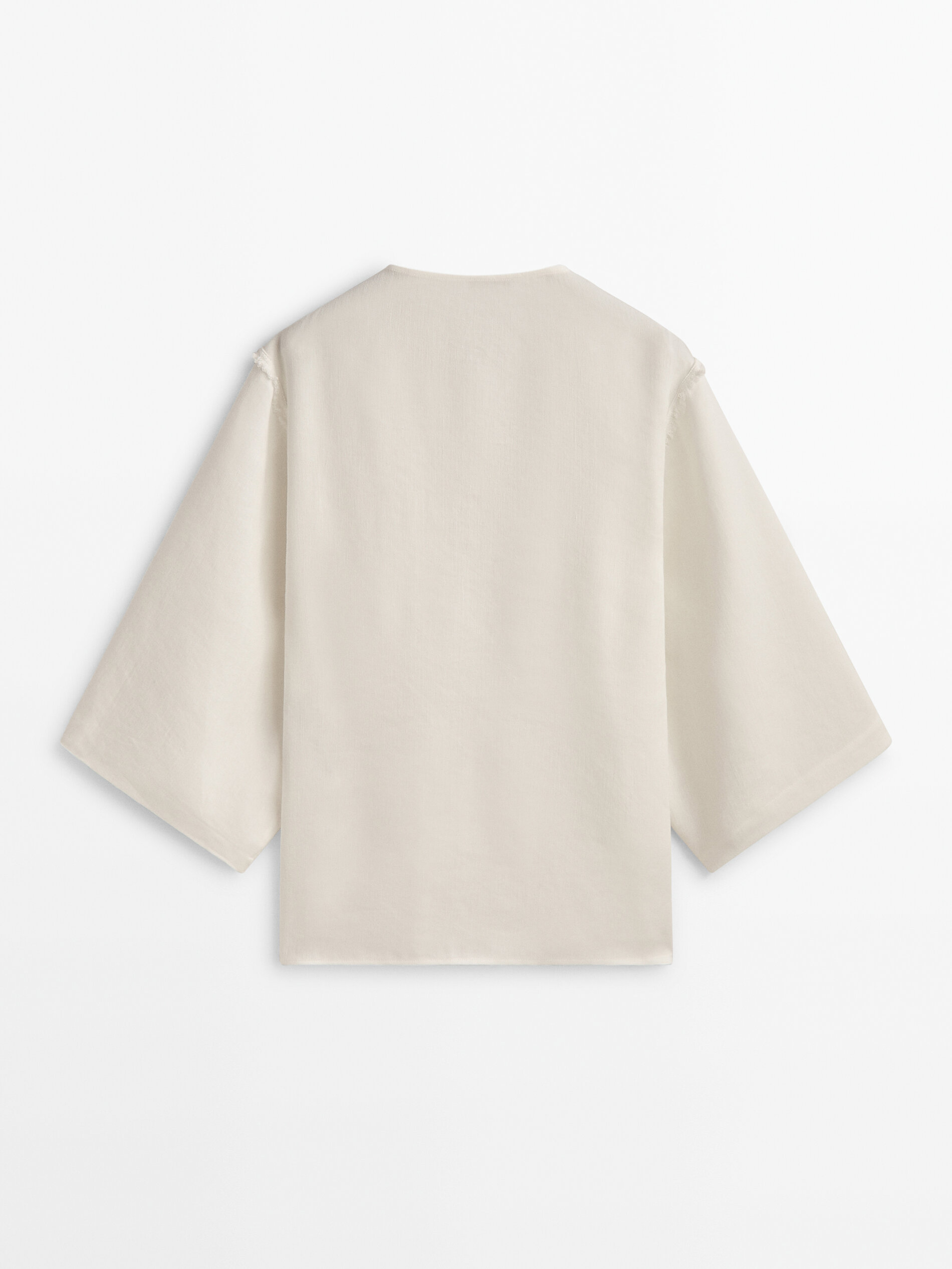 Blusa kimono detalhe desflecado - CRUDO