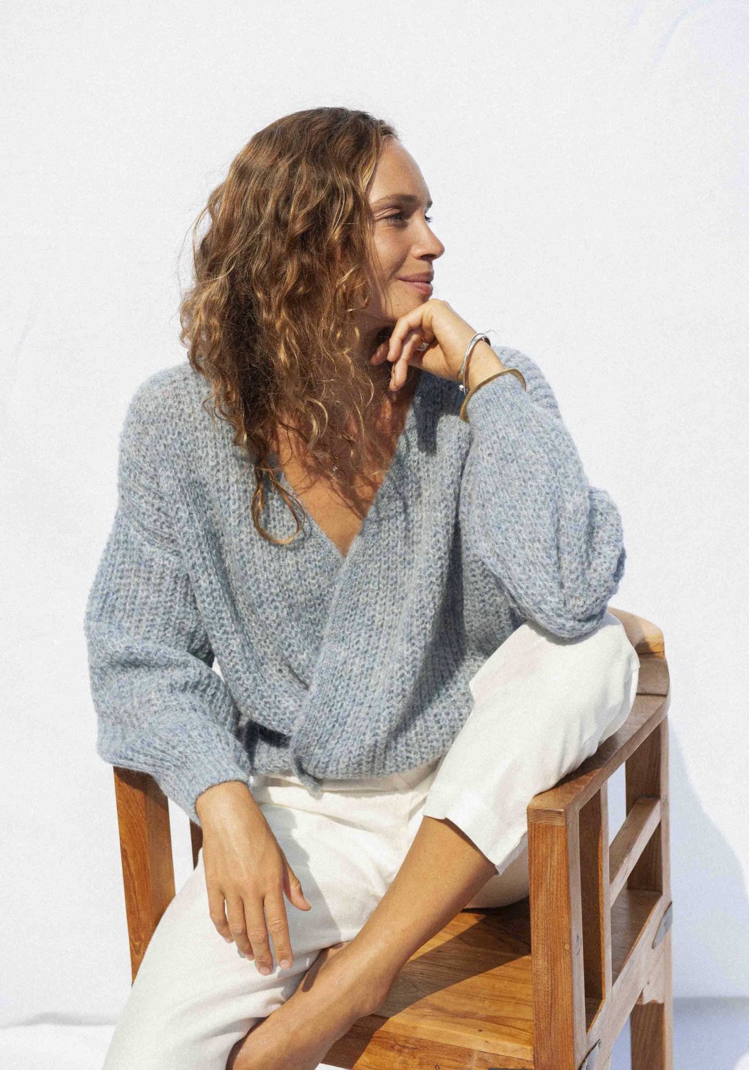 Jungle Folk Wrap Cardigan Vega Cloudy Blue