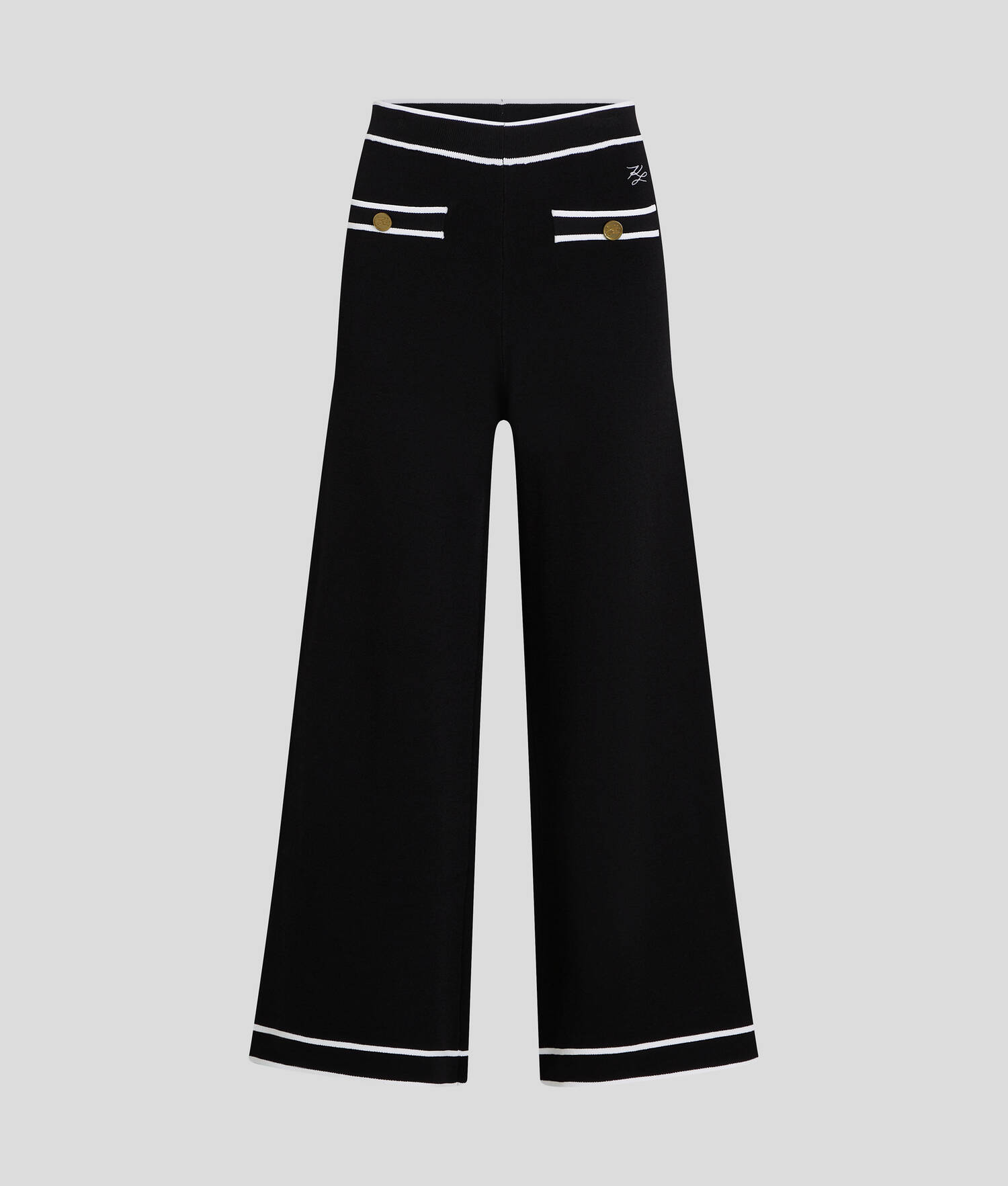 JUPE-CULOTTE EN TRICOT KARL ESSENTIAL - Blanc/Noir