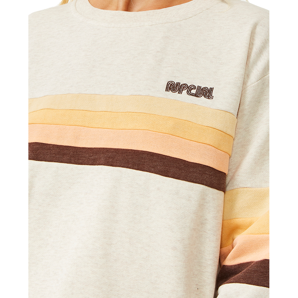 Rip Curl Surf Revival Pannelled Sweatshirt Damen oatmeal marle