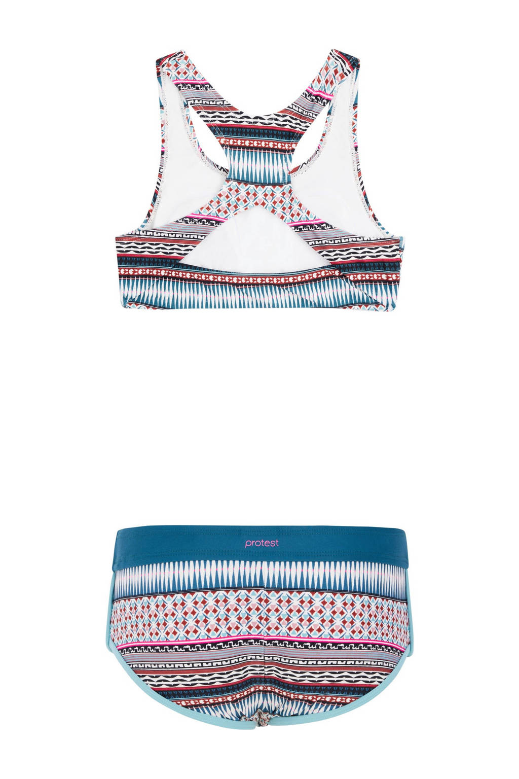 crop bikini PRTMIRROR JR blauw/wit/rood