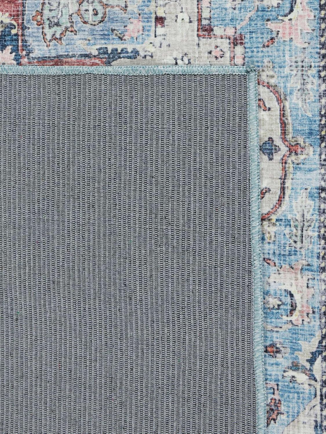 RugVista Georgia Oriental, Teppich, Moderne Teppiche, 230 x 160 cm, Rechteckig, Mittlerer Stapel, Wohnzimmer, Schlafzimmer, Maschinenwäsche, Oeko_tex_100, Blau/Multi