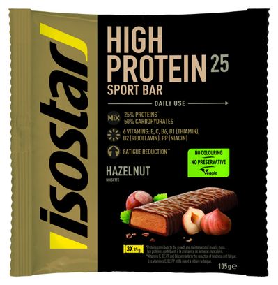 Barres proteinées Isostar High Protein 25 Noisette - 3x35g
