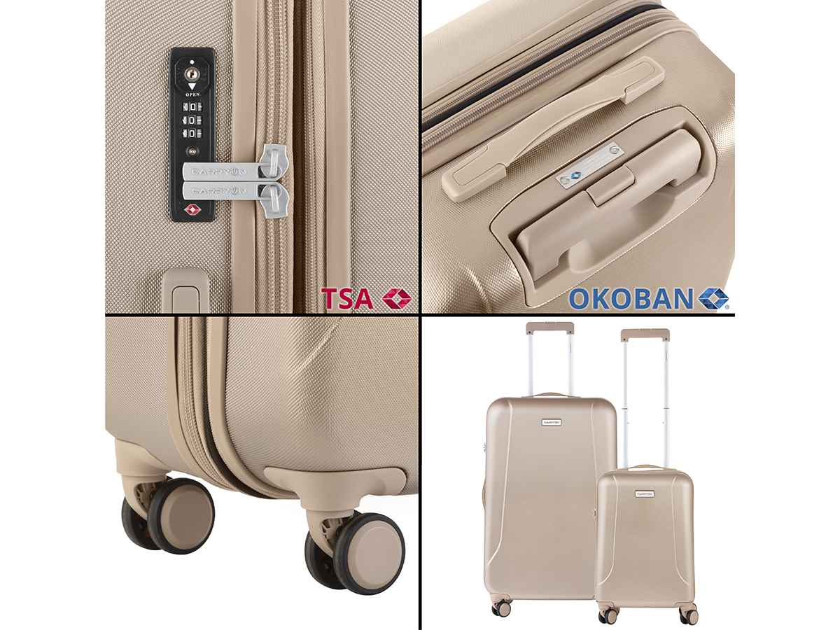 CarryOn Skyhopper 2-delige TSA kofferset - Champagne