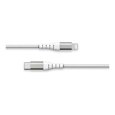 Force Power Lite - Câble renforcé - USB-C - Lightning - 1.2 m - 3A - Blanc - Garanti à vie