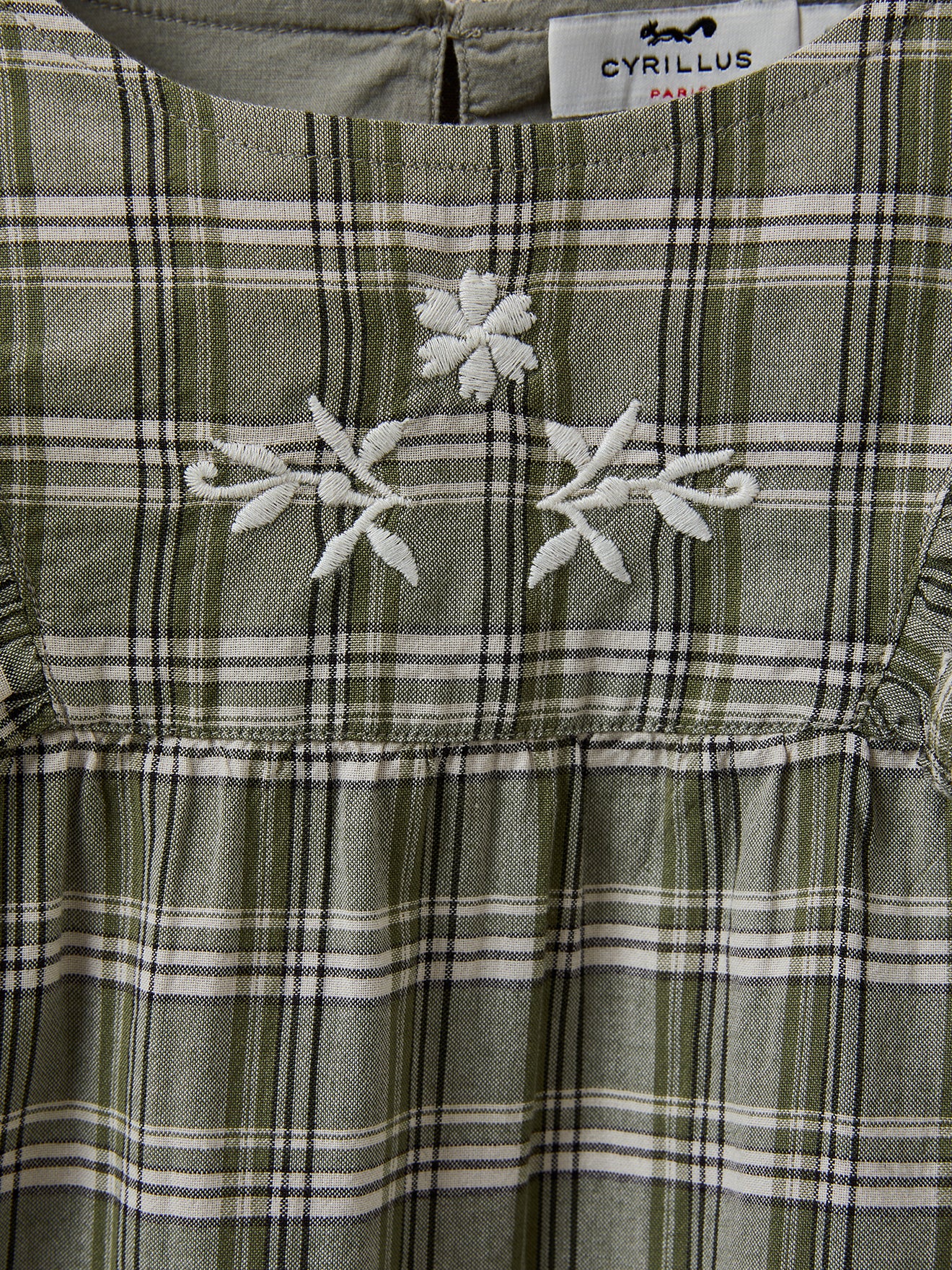 Blouse brodée Fille à carreaux