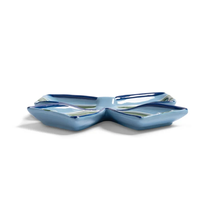 &klevering - Ribbon Dekoschale, 22 x 22 cm, off-white / rot