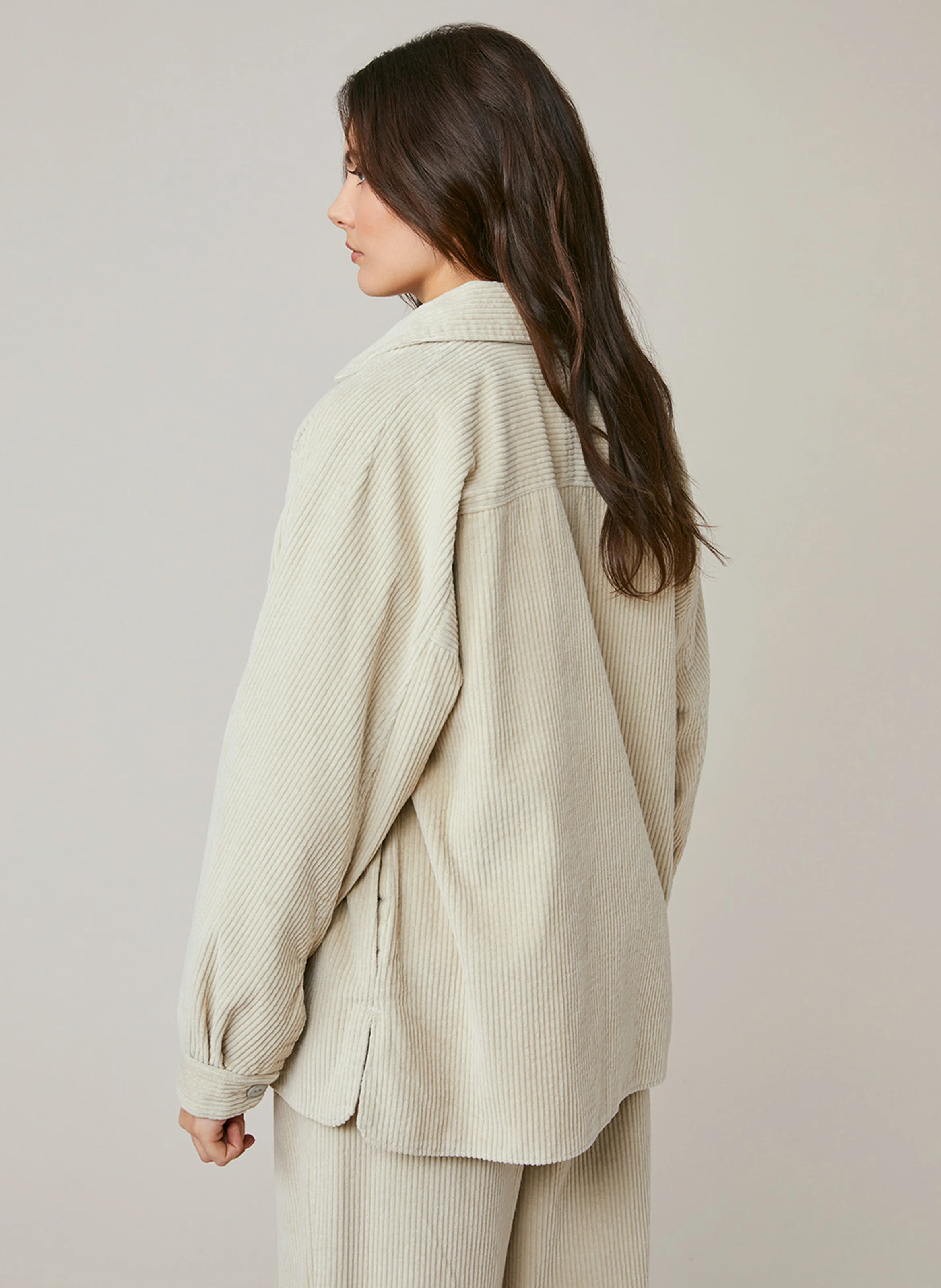 FRANCESCA - Veste col classique en coton | Blanc