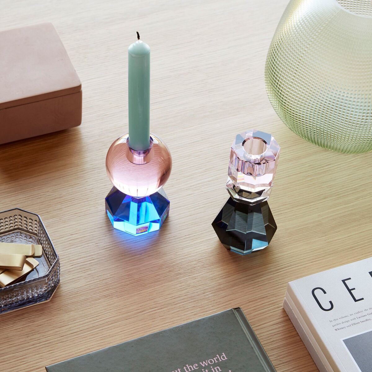 Gem lysestake 11 cm, oransje/rosa