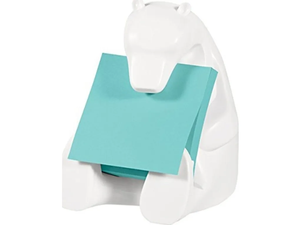 Post-It Pop-up Note Dispenser for 3 in x 3 in Notes, Bear design, White, 1 stk, 50 ark
