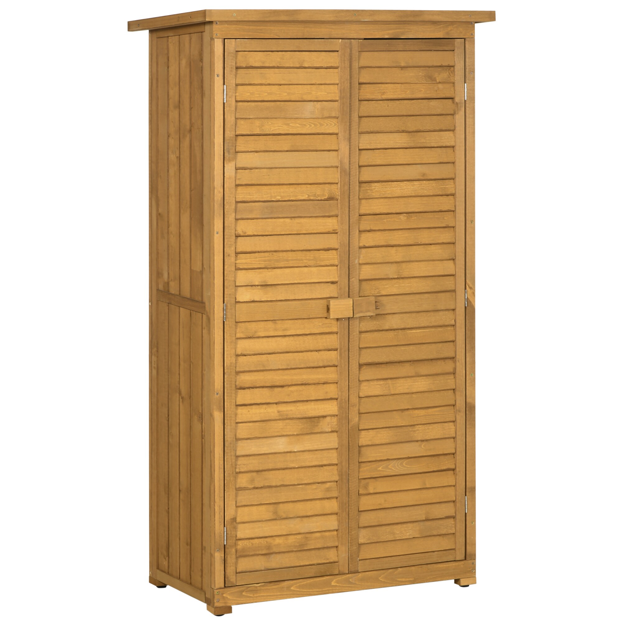 Outsunny Gartenschrank mit Lamellentüren 87 x 46,5 x 160 cm (LxBxH)