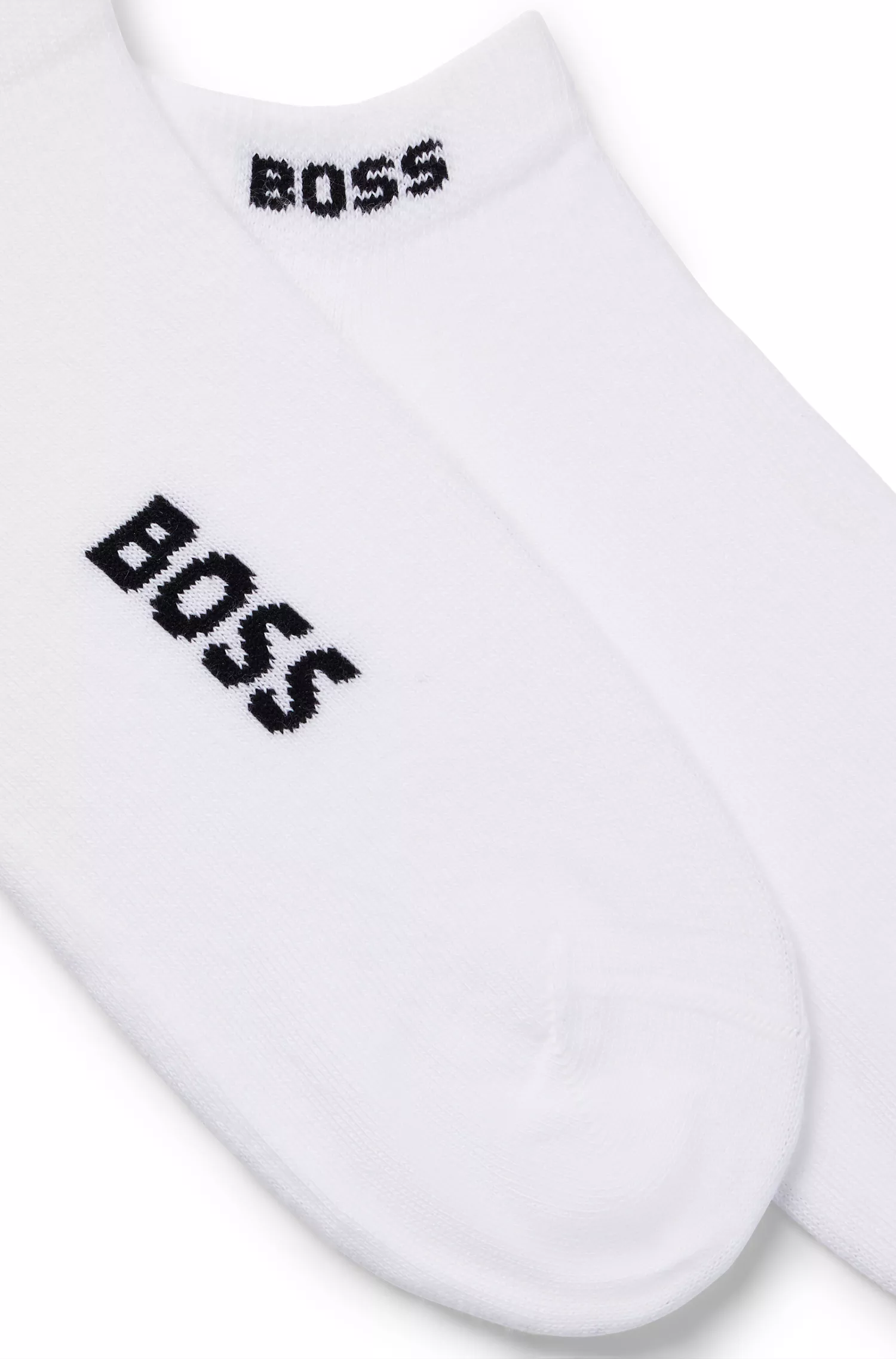 BOSS Preto - Pacote com dois pares de meias até o tornozelo com detalhes do logotipo