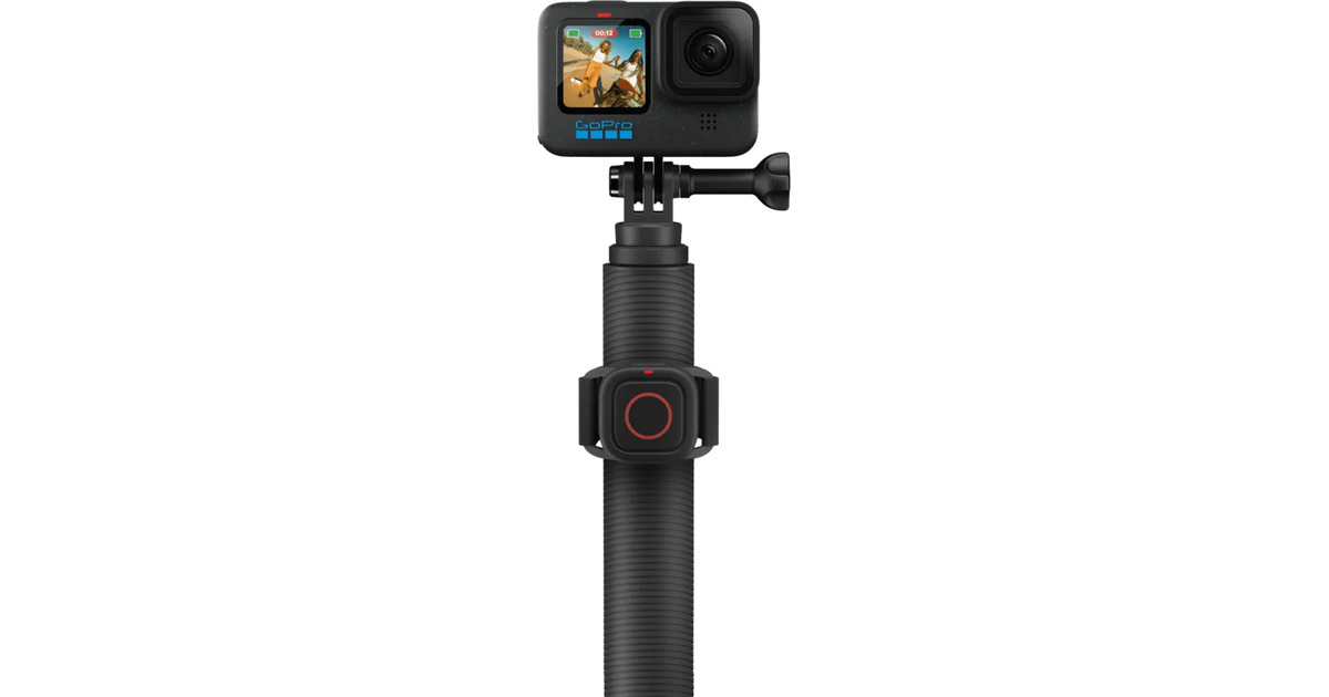 GoPro1.2m Extension Pole + Waterproof Shutter Remote bevestiging  (Zwart, Bluetooth)