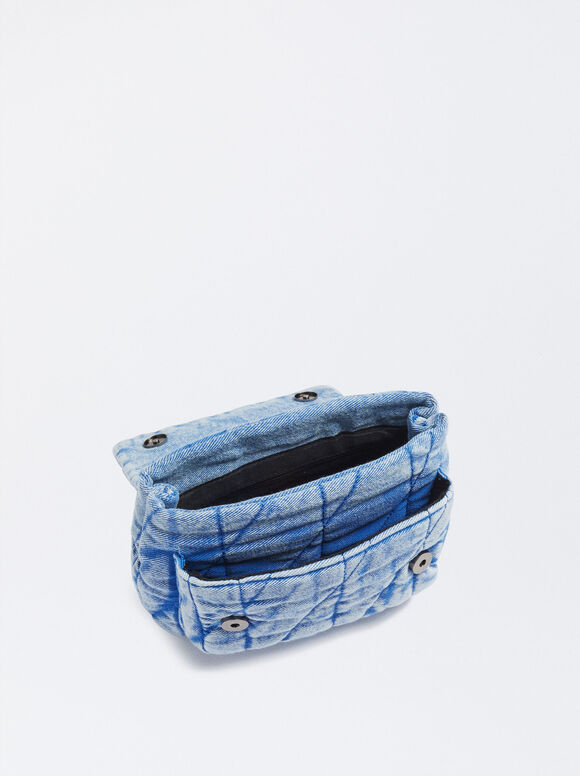 Bolsa de ombro em jeans - Azul