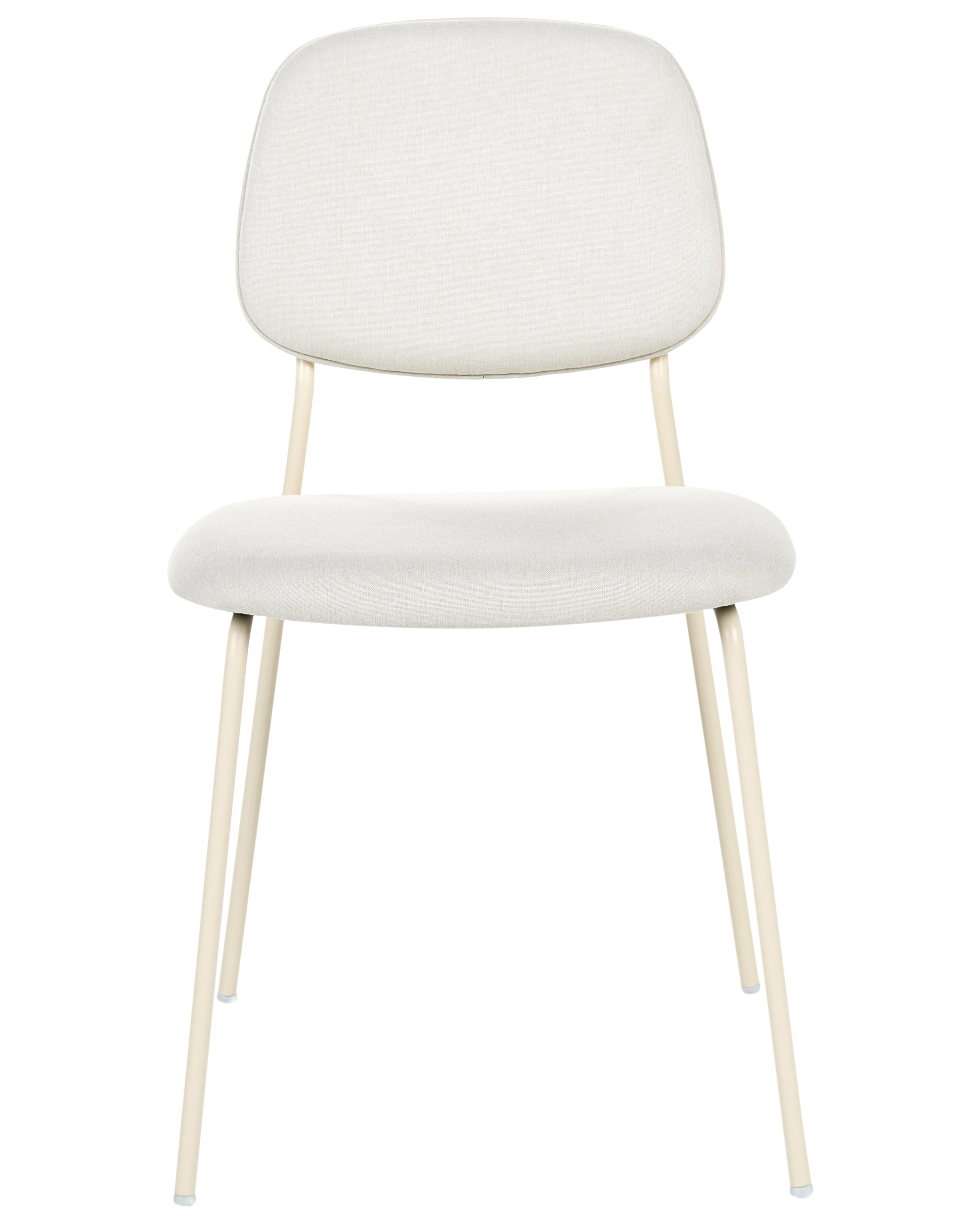 Set van 4 eetkamerstoelen RILEY Stof Gebroken wit