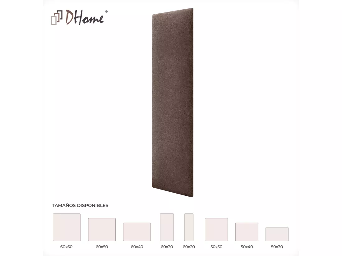 DHOME Lot de 8 Panneaux Rembourrés en Tissu Aqualine Autocollants pour Mur Acoustiques Absorbants Protection contre (Marron chocolat, 60x30cm, x8)