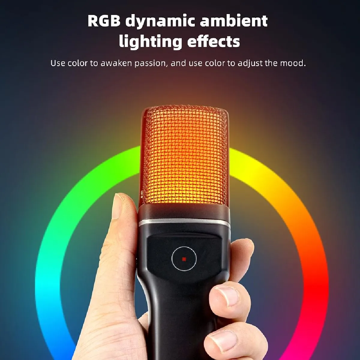 Yonis Microphone Sans Fil RGB