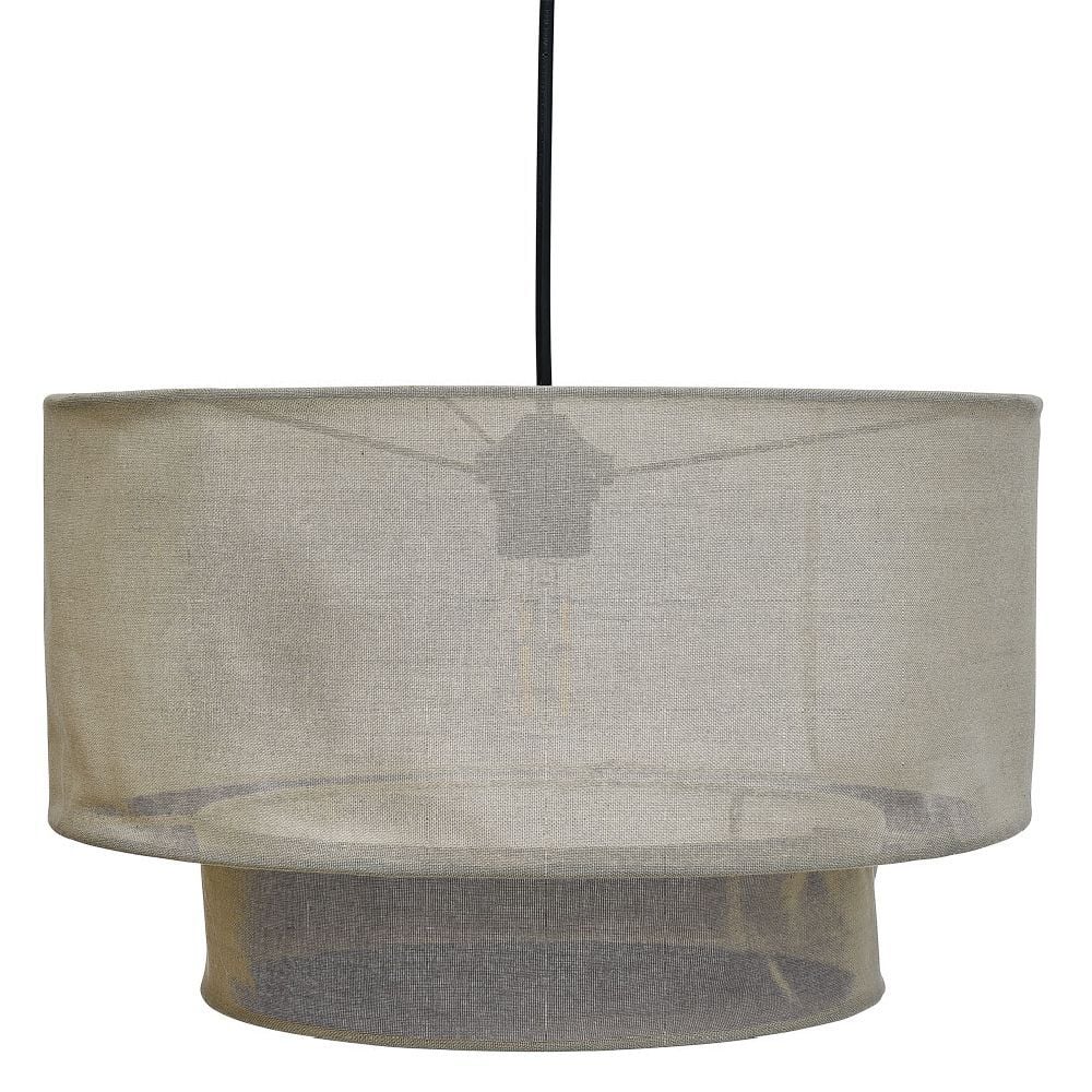 Suspension avec abat-jour en lin beige Ø40 cm
