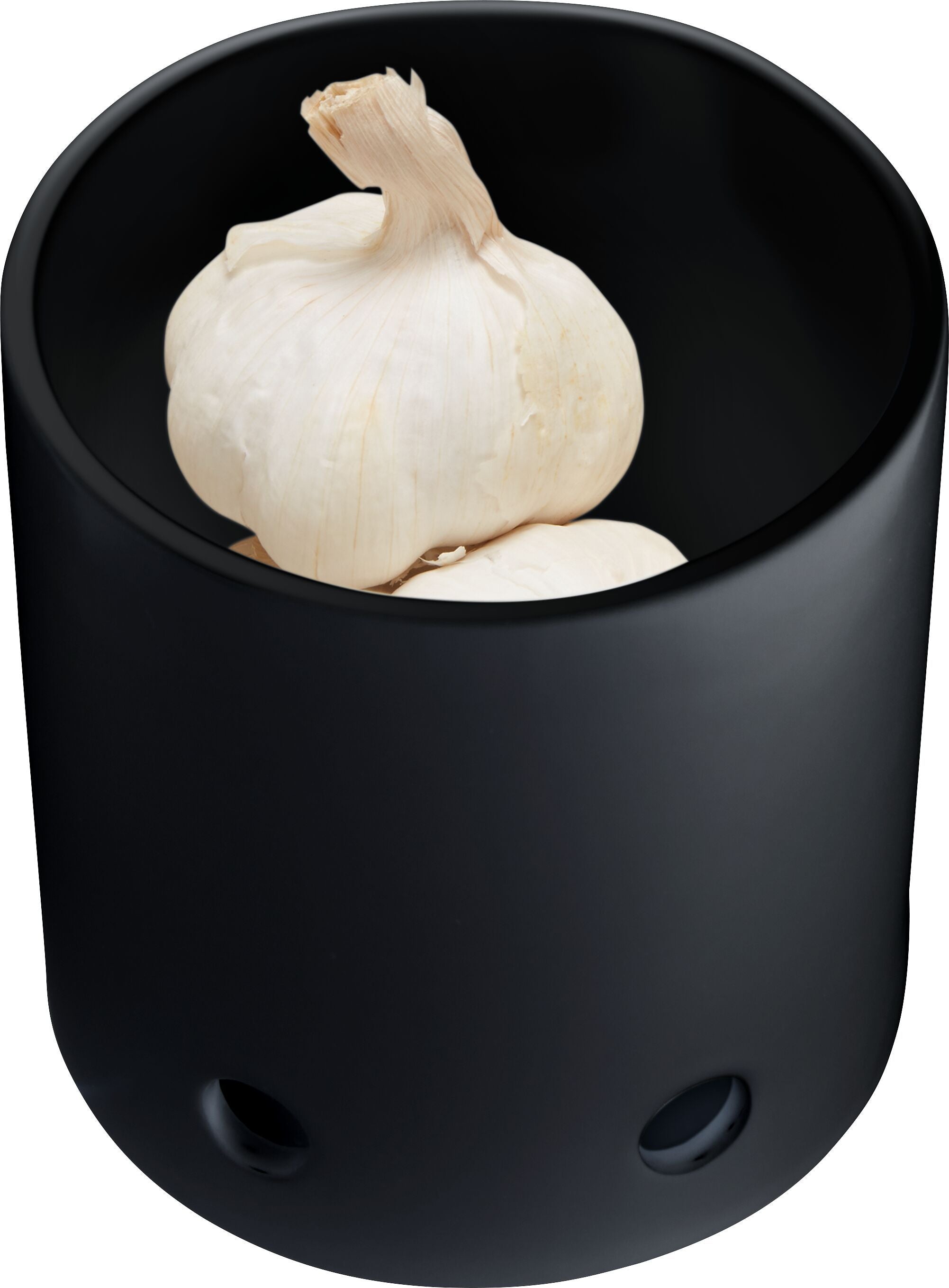 NEVIA Knoblauchtopf - Schwarz / H: 12.0 cm