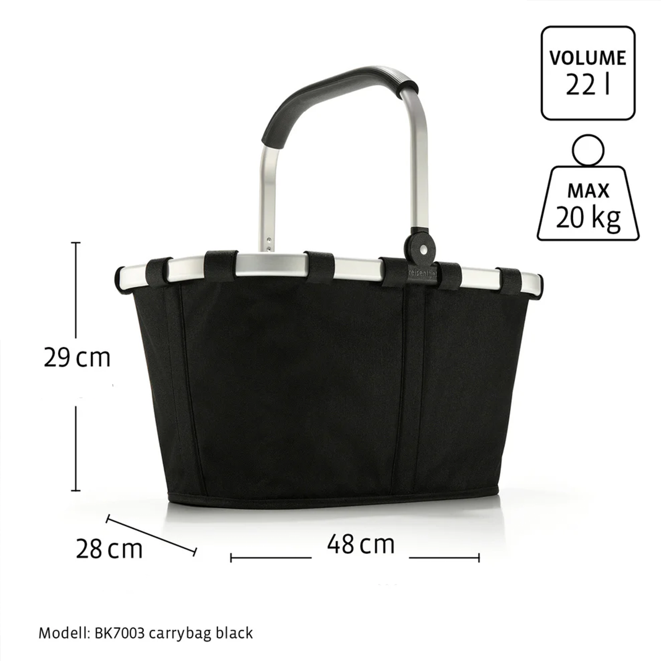 (22l) Carrybag Einkaufskorb Shopping Einkaufstasche (BK7081) - Frame Leo Nero