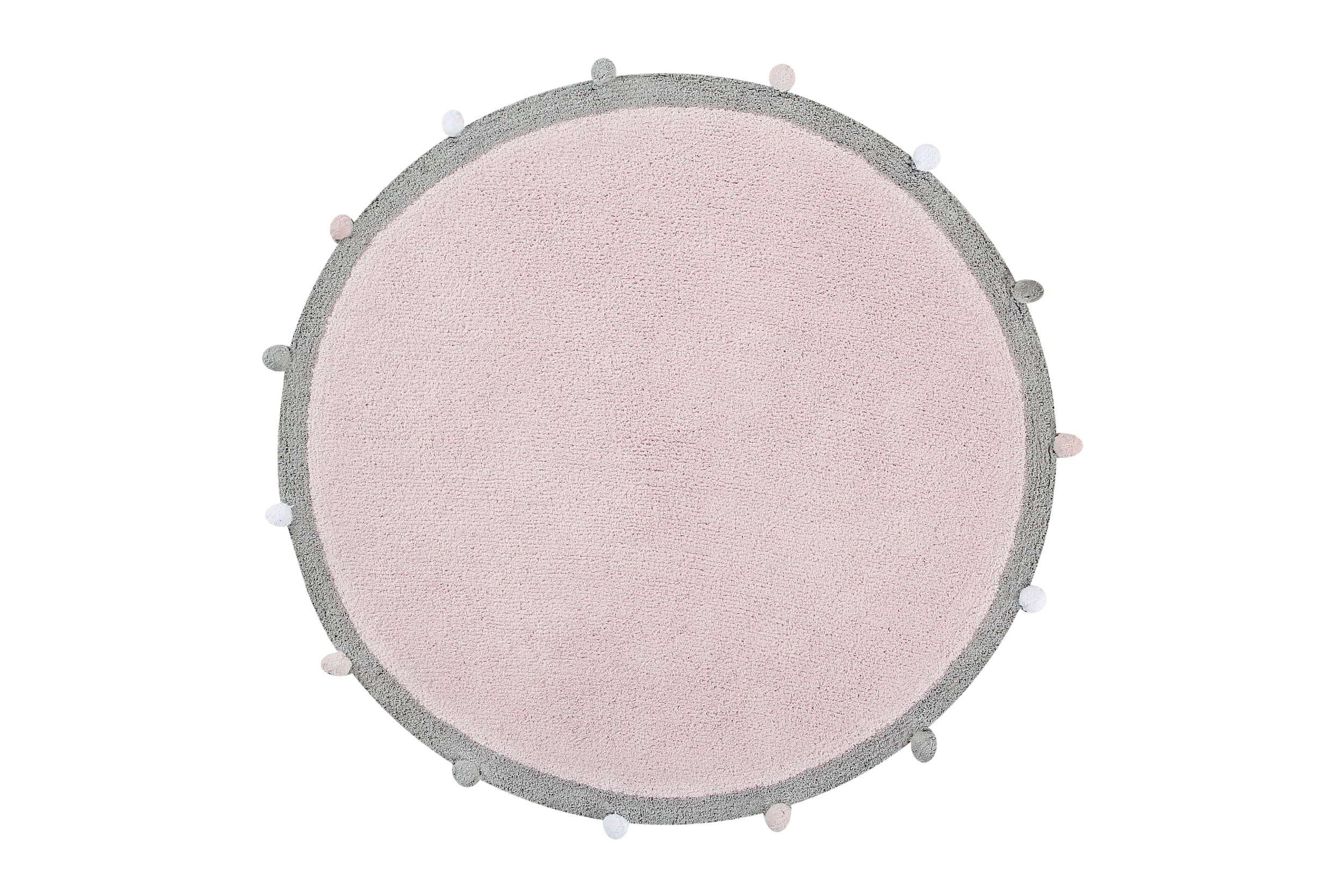 PÉTILLANT - Tapis rond lavable en coton | Rose