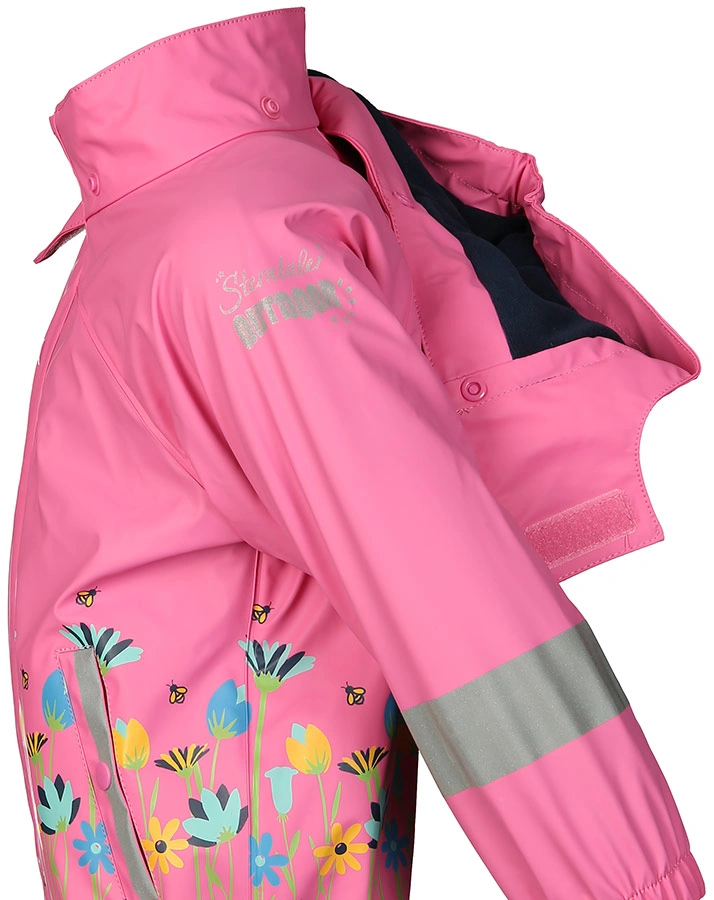 Regenjacke BLUMENWIESE mit Innenfleece in rosa