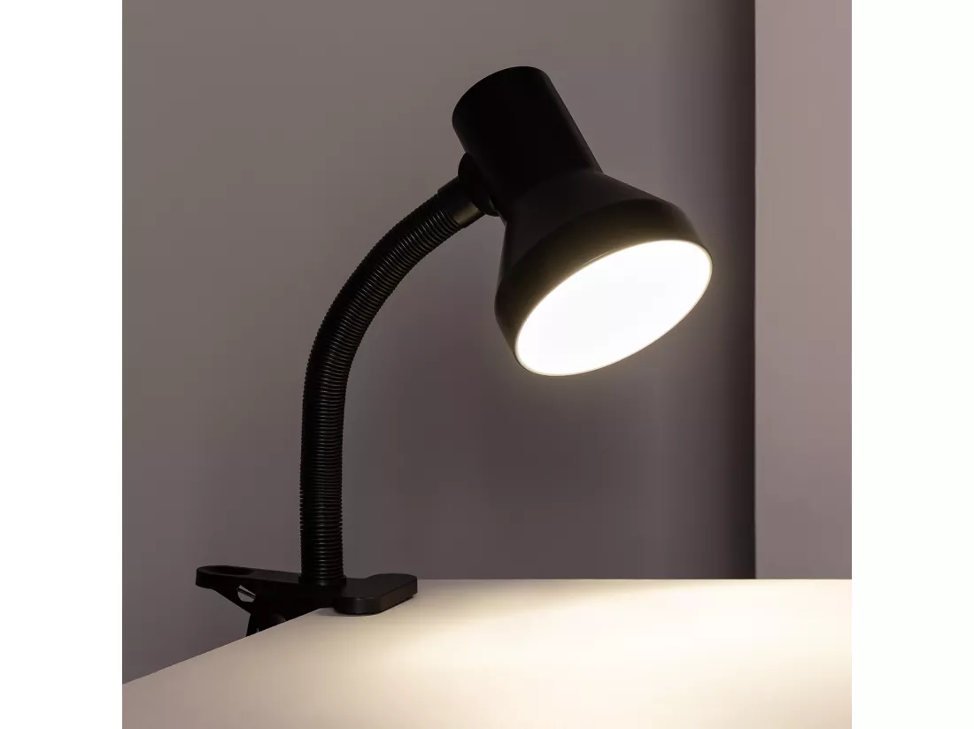 Lampe de Bureau Flex Métal Eret avec Pince Noir
