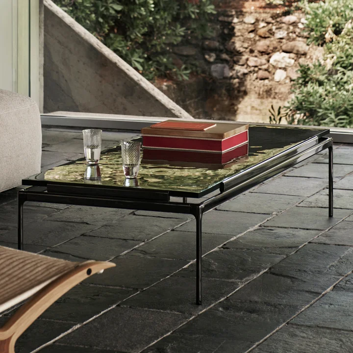 &Tradition - Sett Coffee Table LN12, Bianco Carrara / Chrom dunkel