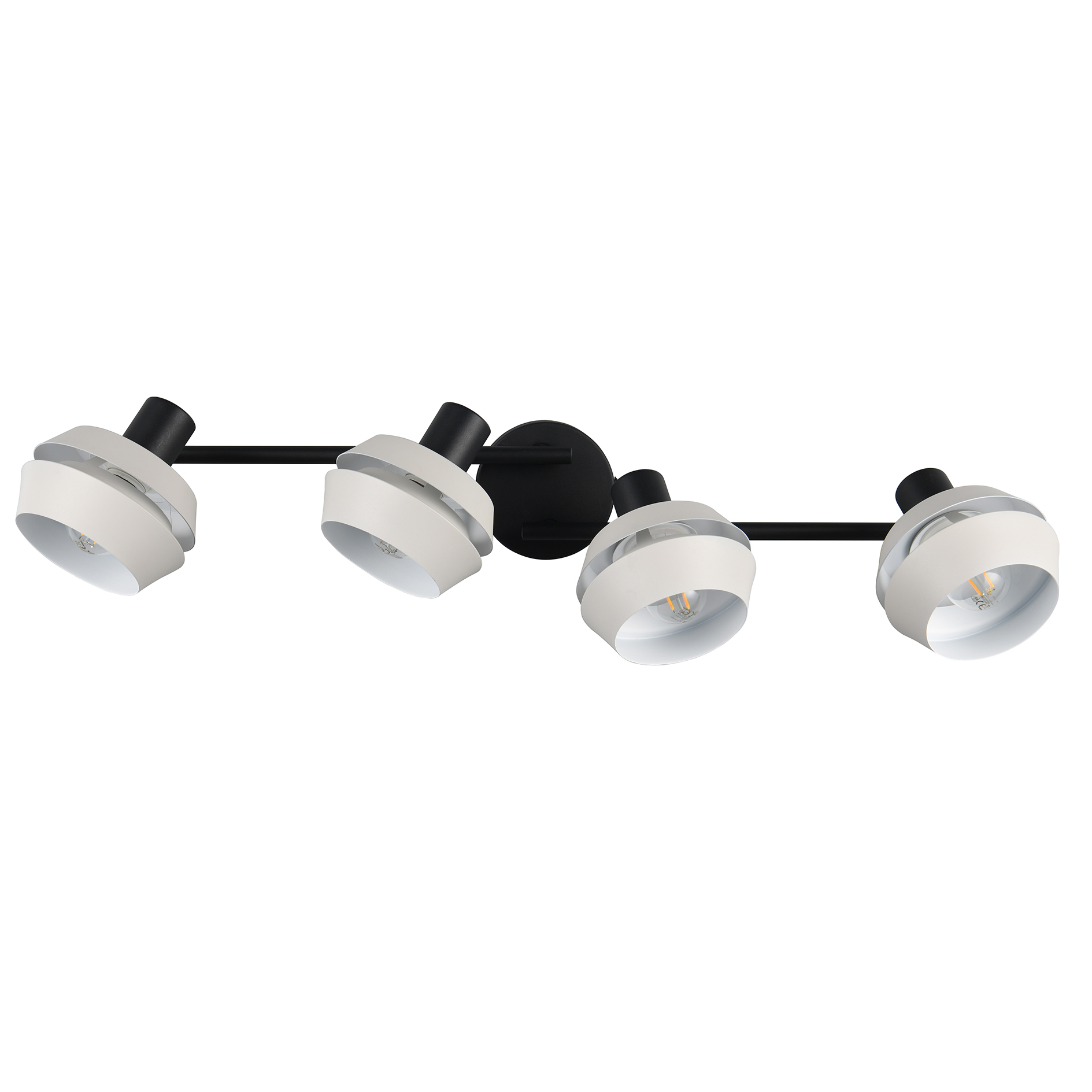 Spotbalken - schwarz matt-warm grey - 4-flammig