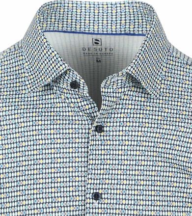 Desoto Short Sleeve Jersey Overhemd Print Groen 82232-3-618 kopen