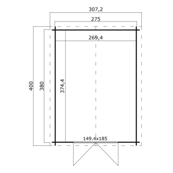 Tuinhuis Noor 275x380cm blank
