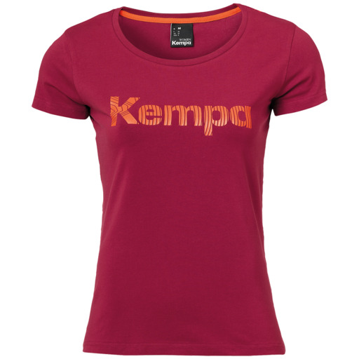 Camiseta feminina estampada vermelha escura Kempa