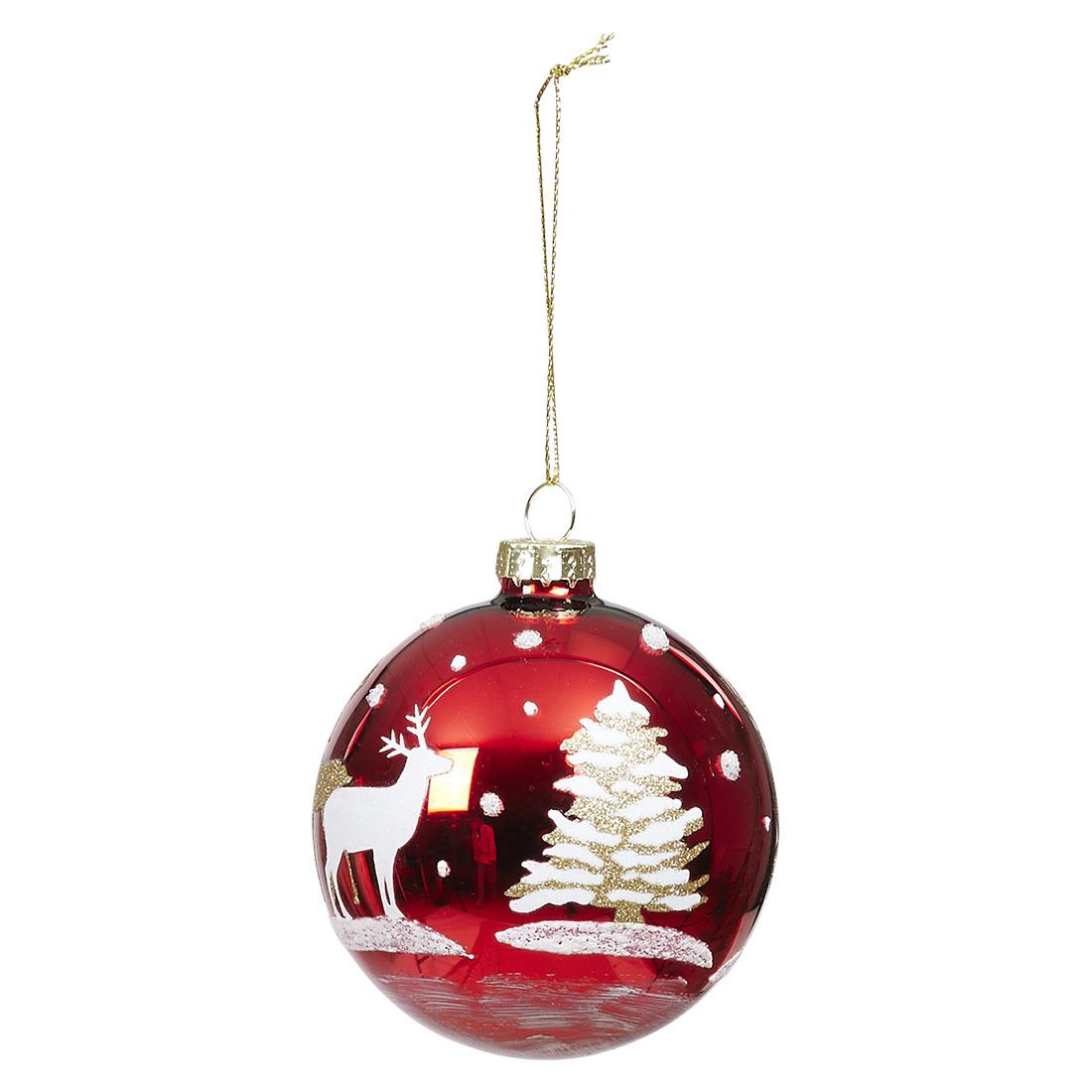 Julekule i glass Reindeer