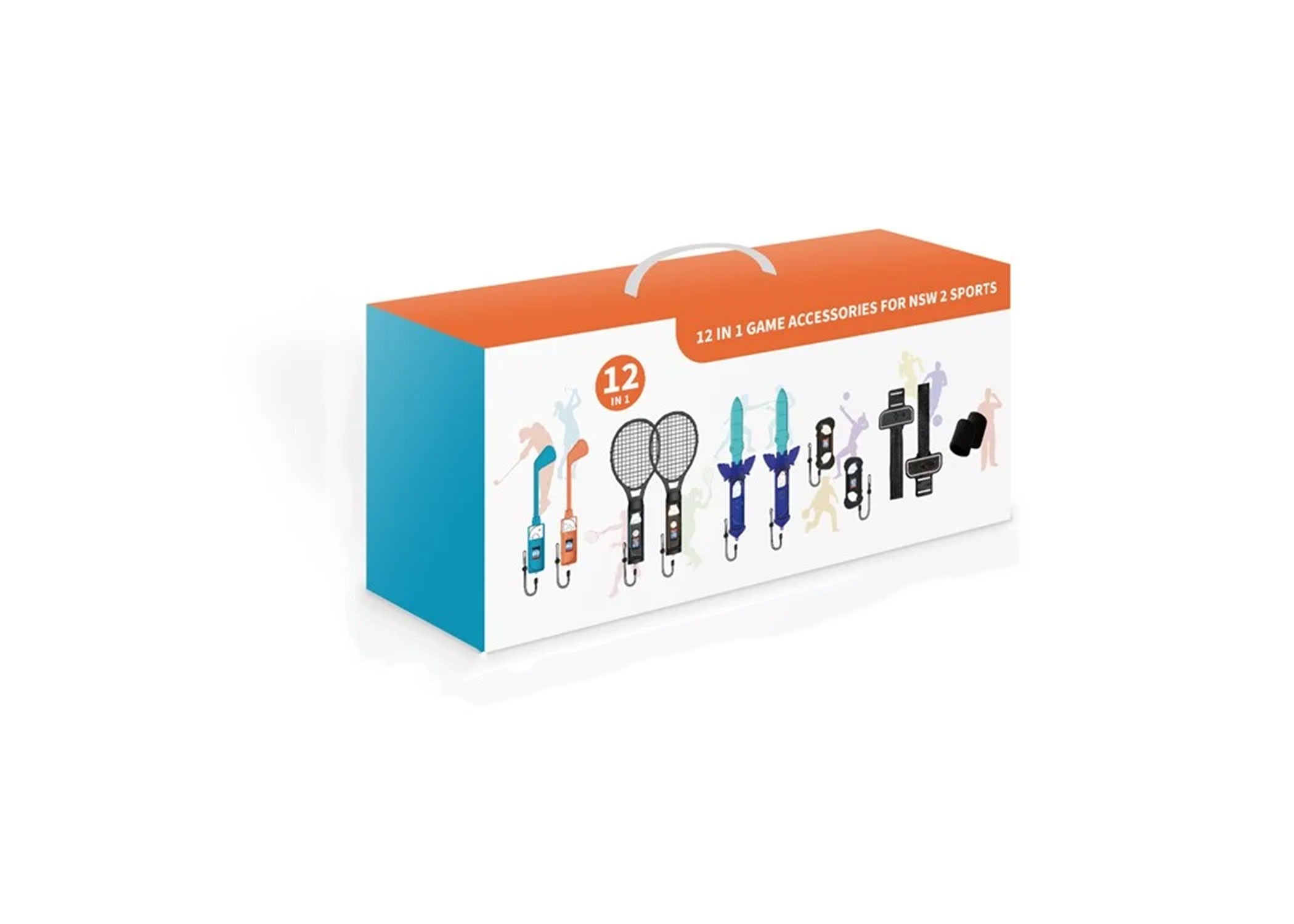 12in1 Bewegungsspiele Kit Tennisschläger / Golfschläger / Beinschlaufen / Schwert und mehr / kompatibel für Nintendo Switch 2 Sport Zubehör Set