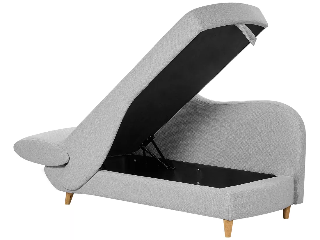 Chaise longue côté droite en tissu gris clair MERI II
