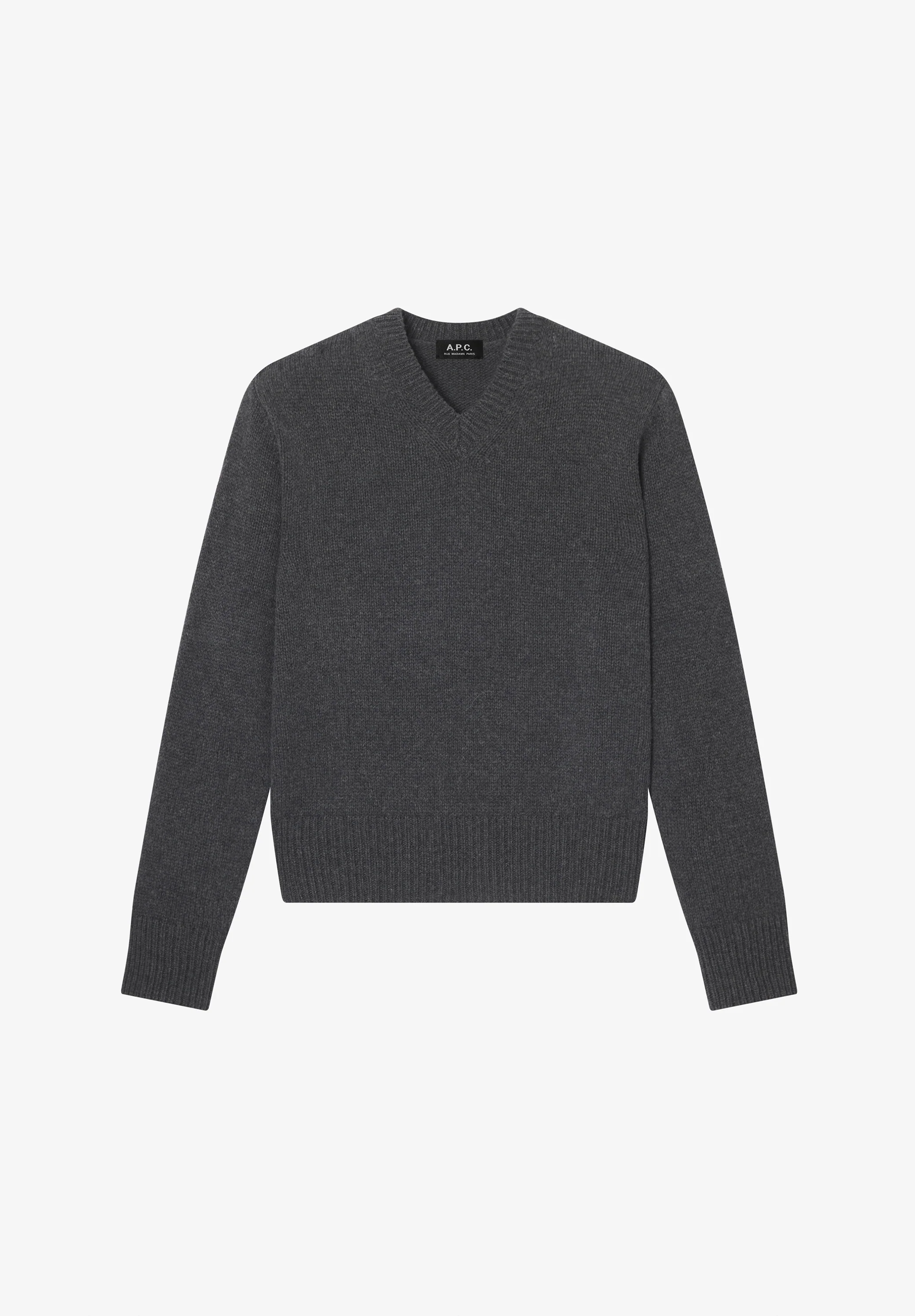 Pull gris anthracite en laine recyclée - Anthracite chine