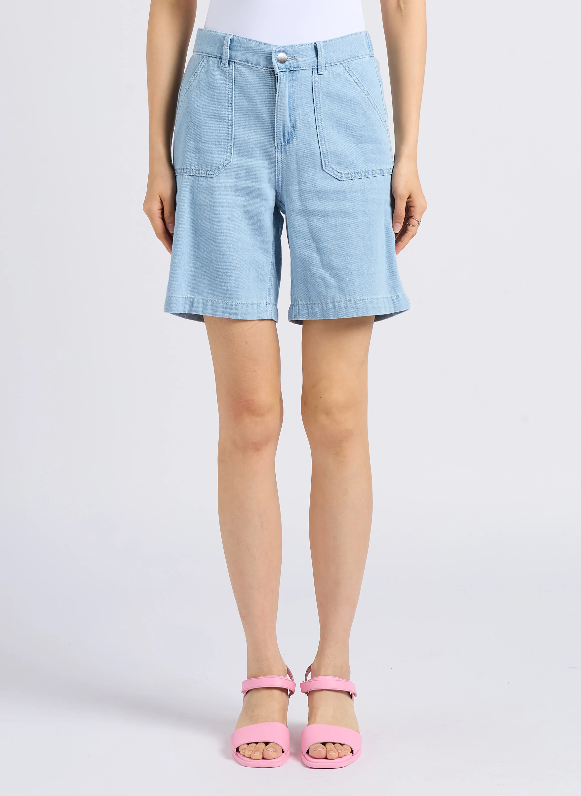 SANAE - Short jean en coton | Jean Délavé