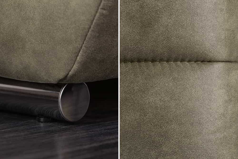 Extravaganter Hocker ELEGANCIA 110cm taupe mit Ziersteppung