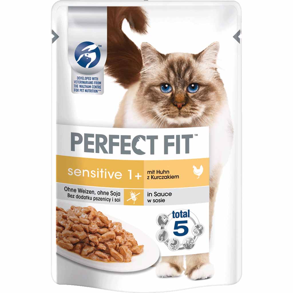 Perfect Fit Sensitive 1+ in Sauce mit Huhn 12x85g=1020g MHD:9.10.26