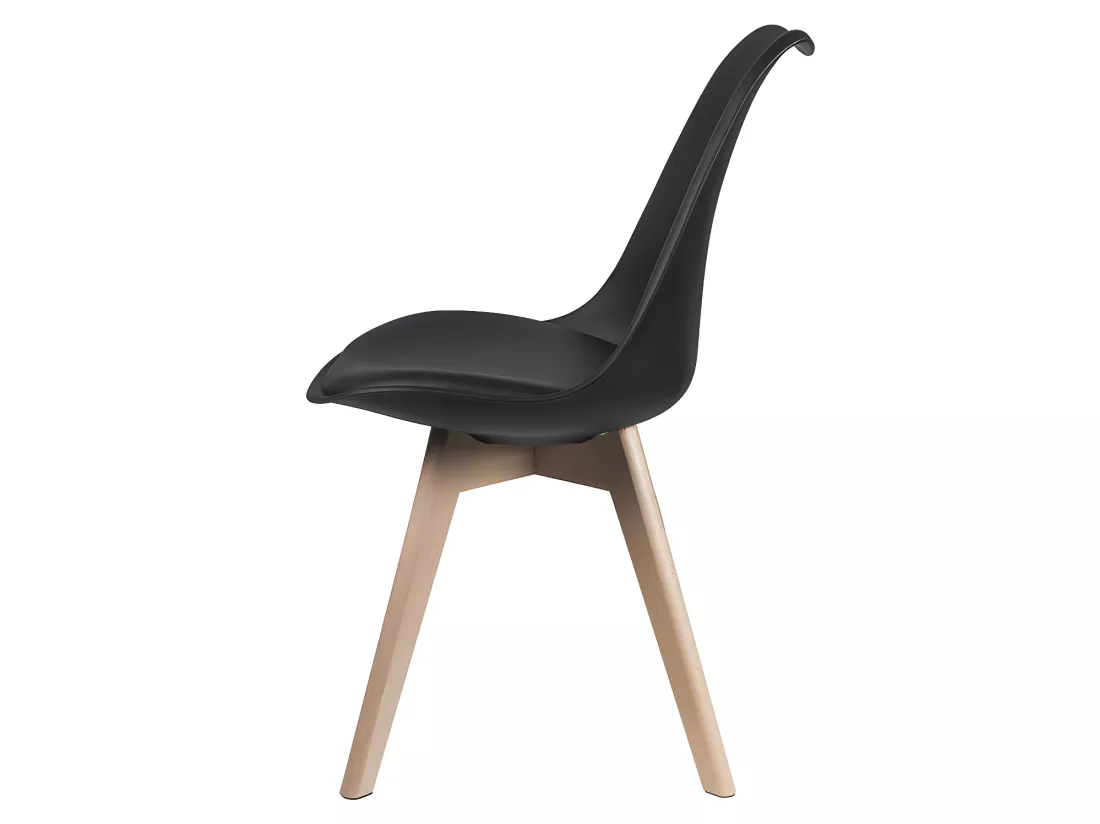 Lot de 6 chaises JODY - Polypropylène et Hêtre - Noir