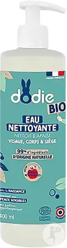 Dodie Bébé Eau Nettoyante 3en1 Siège Visage Et Corps Dès La Naissance Bio 400ml
