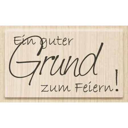 Knorr Prandell Stempel aus Holz, Motivgröße 6,5 x 3,5 cm , Motiv: Ein guter Grund zum Feiern