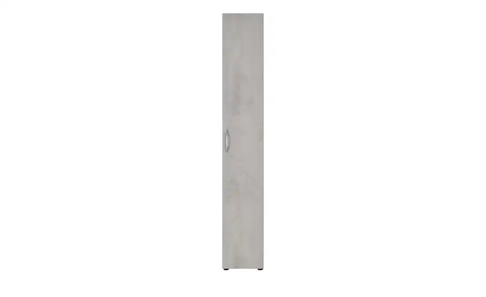Schrank, 1-türig Multischrank-System 30 cm Weiß, Betonoptik